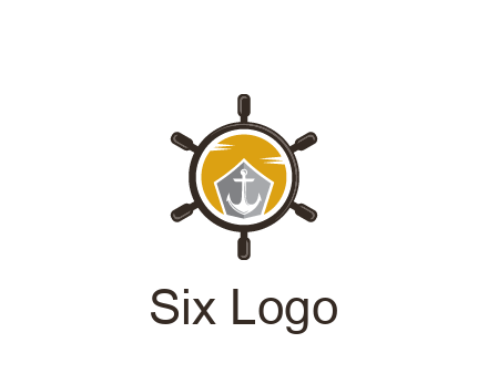anchor in ship wheel travel logo