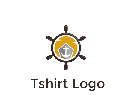 anchor in ship wheel travel logo