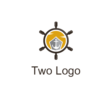 anchor in ship wheel travel logo