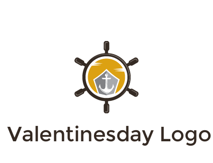 anchor in ship wheel travel logo