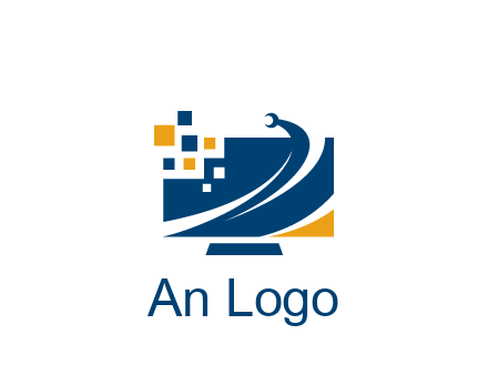 monitor with pixels and wrench information technology logo