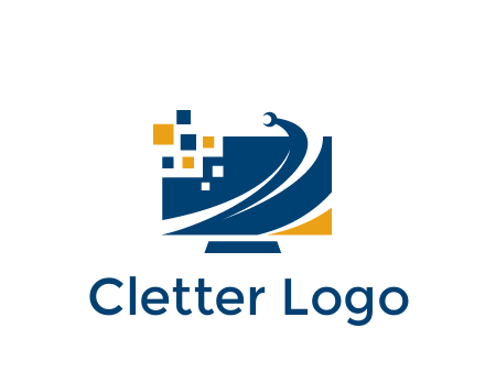 monitor with pixels and wrench information technology logo