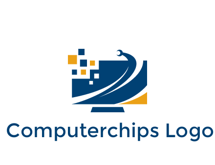 monitor with pixels and wrench information technology logo