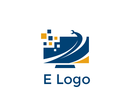 monitor with pixels and wrench information technology logo