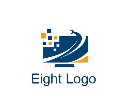 monitor with pixels and wrench information technology logo