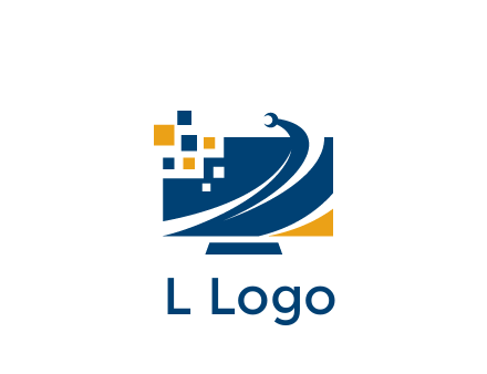 monitor with pixels and wrench information technology logo