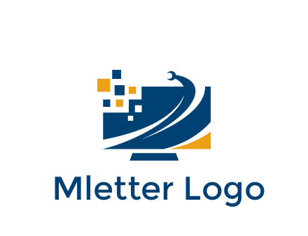 monitor with pixels and wrench information technology logo