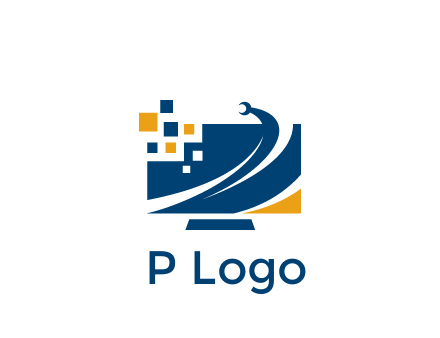 monitor with pixels and wrench information technology logo