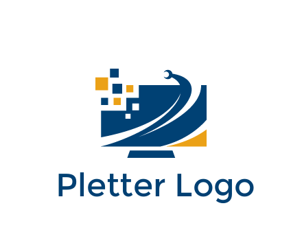 monitor with pixels and wrench information technology logo