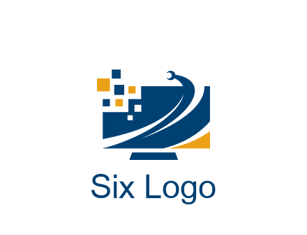 monitor with pixels and wrench information technology logo