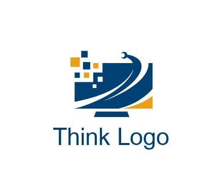monitor with pixels and wrench information technology logo