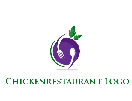 utensils around plum restaurant logo