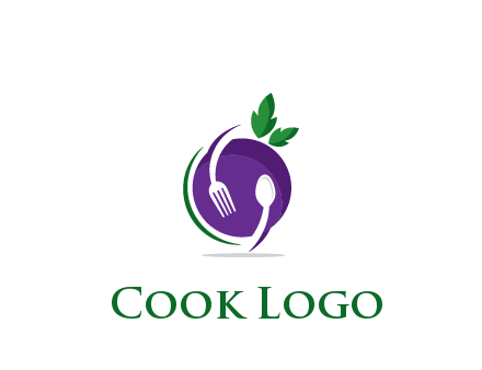 utensils around plum restaurant logo