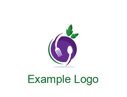 utensils around plum restaurant logo
