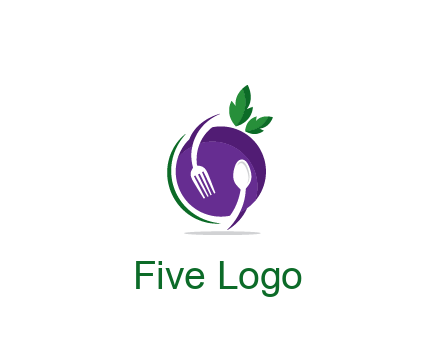 utensils around plum restaurant logo