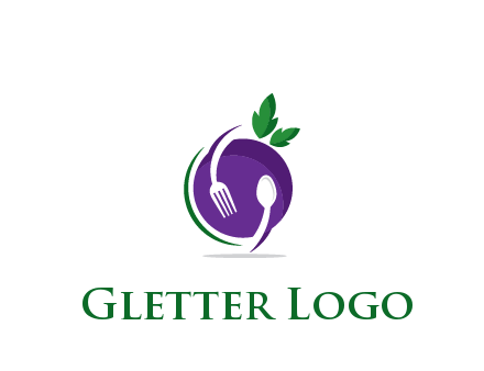 utensils around plum restaurant logo