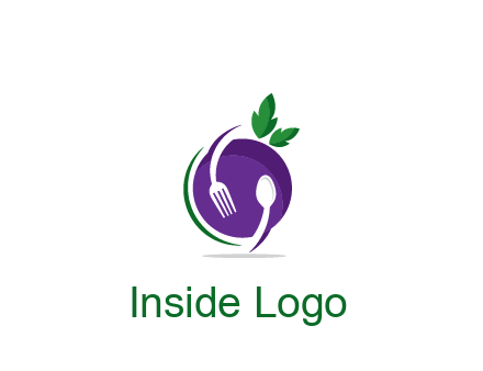 utensils around plum restaurant logo
