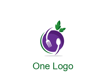 utensils around plum restaurant logo