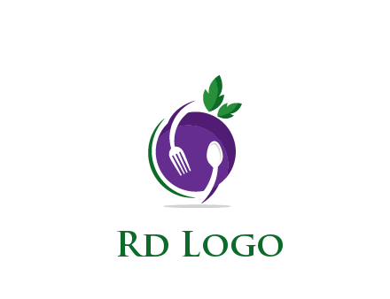 utensils around plum restaurant logo