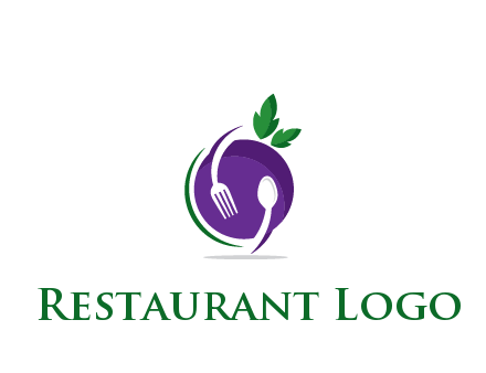 utensils around plum restaurant logo