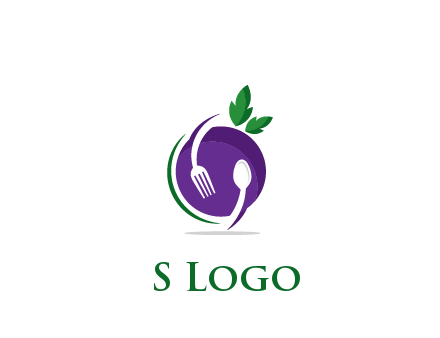 utensils around plum restaurant logo