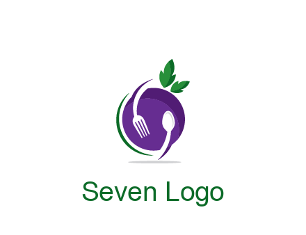 utensils around plum restaurant logo