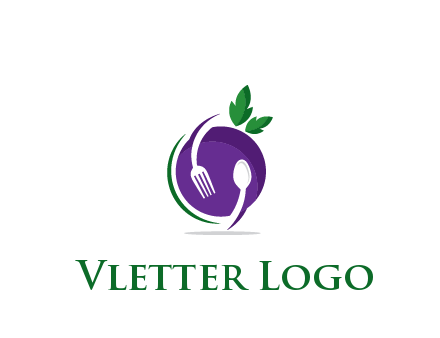 utensils around plum restaurant logo