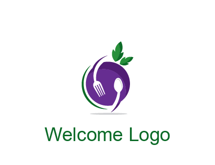 utensils around plum restaurant logo