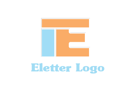 letter E with block forming letter I