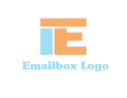 letter E with block forming letter I