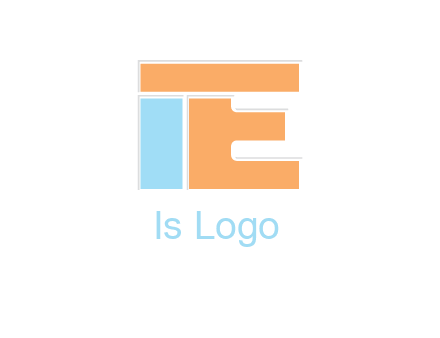 letter E with block forming letter I