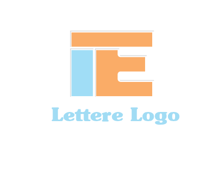 letter E with block forming letter I