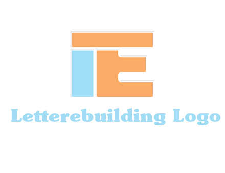 letter E with block forming letter I