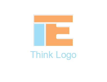 letter E with block forming letter I