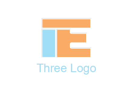 letter E with block forming letter I