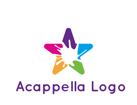 negative spacing of splash in colorful star art logo