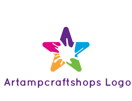 negative spacing of splash in colorful star art logo