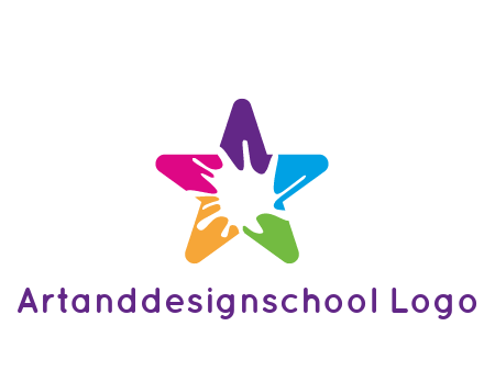 negative spacing of splash in colorful star art logo