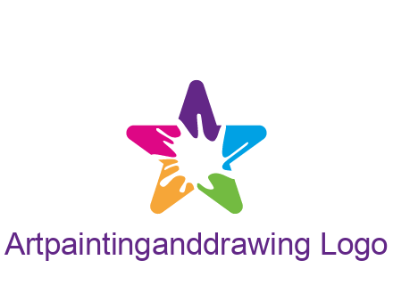 negative spacing of splash in colorful star art logo