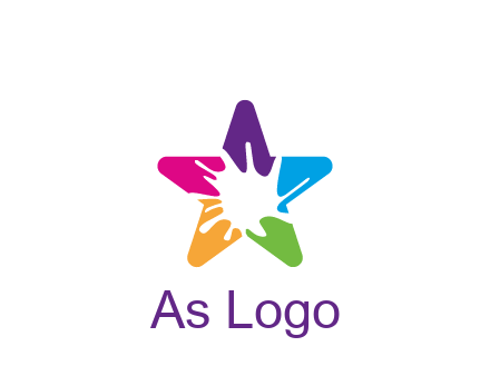 negative spacing of splash in colorful star art logo