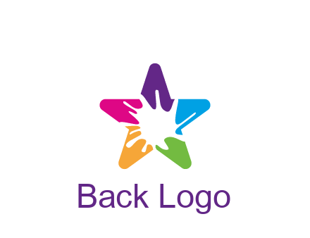 negative spacing of splash in colorful star art logo