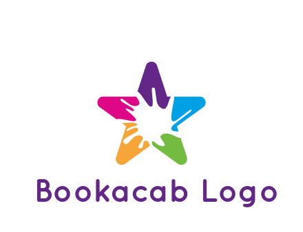 negative spacing of splash in colorful star art logo