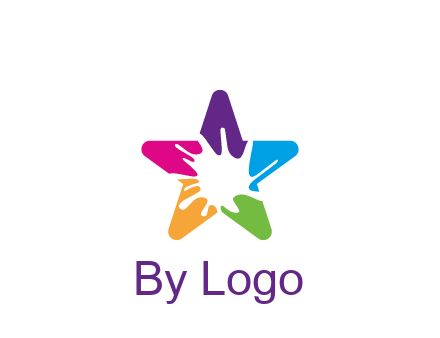 negative spacing of splash in colorful star art logo