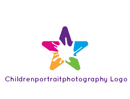 negative spacing of splash in colorful star art logo