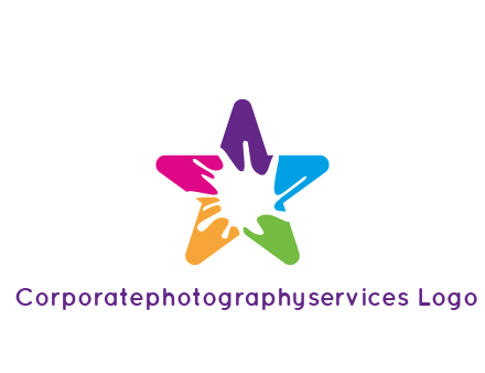 negative spacing of splash in colorful star art logo