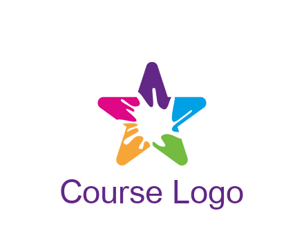 negative spacing of splash in colorful star art logo
