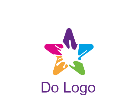 negative spacing of splash in colorful star art logo