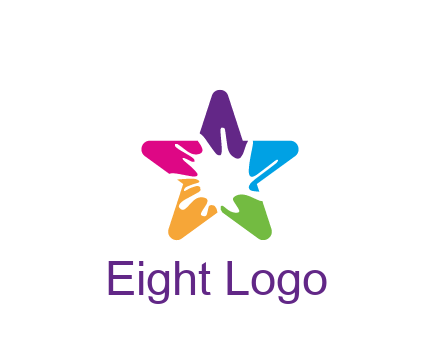 negative spacing of splash in colorful star art logo