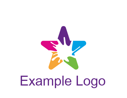 negative spacing of splash in colorful star art logo