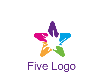 negative spacing of splash in colorful star art logo